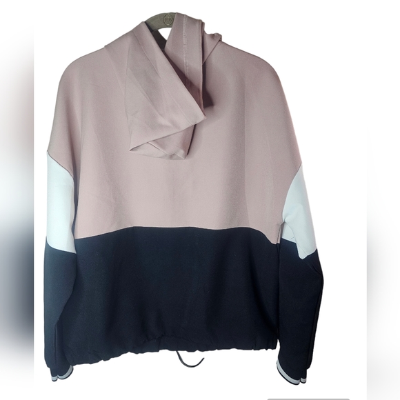 Zara women's beige,black,cream hooded long-sleeved lightweight jacket size M - Picture 2 of 8